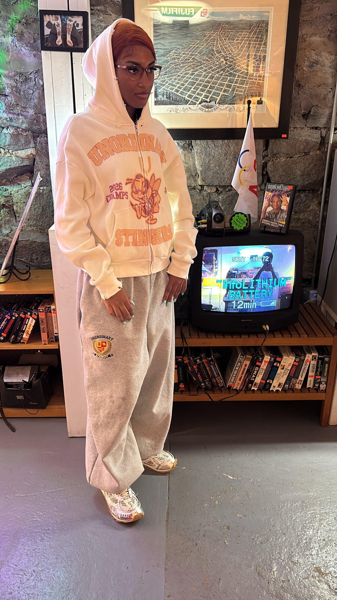 MASCOT WAFFLE KNIT ZIP UP