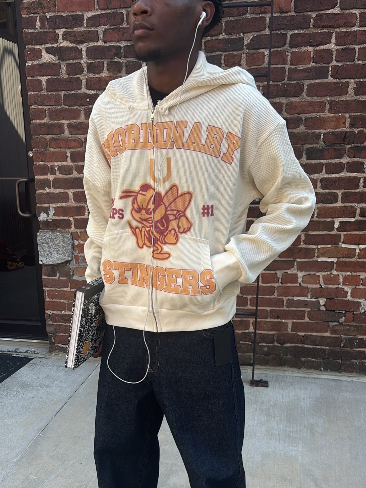 MASCOT WAFFLE KNIT ZIP UP